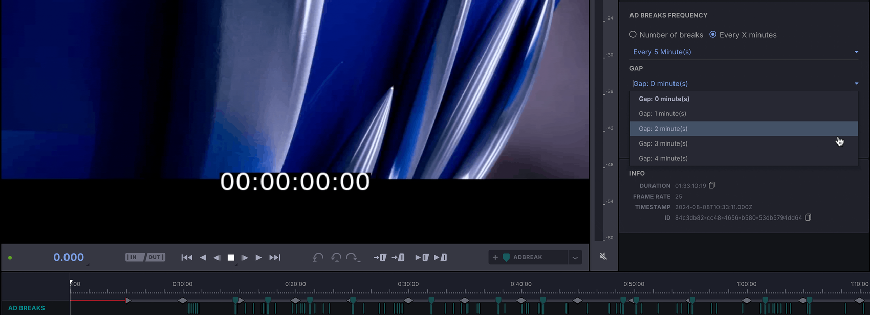 Smart Ad-Breaks · configuration des coupures